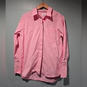 Burberry Women's Pink Cotton Nova Check Accent Button Down Size 4